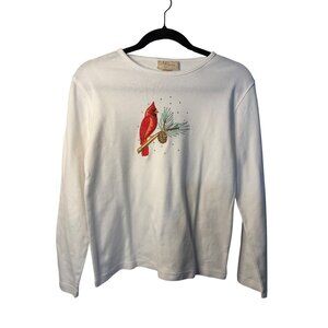 VTG MC Sportswear Womens Small Northern Cardinal Bird Sweater Studded Embroidery